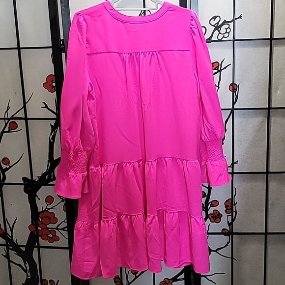 Tuckernuck Pomander Place Electric Neon Pink Kenzo Swing Mini Dress - Picture 9 of 10